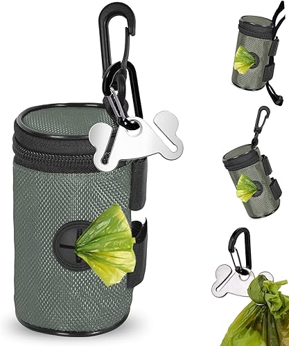 Vista 8 de Soporte para bolsa de excremento de perro para fijación de correa, dispensador de bolsas de basura para correa, se adapta a cualquier correa