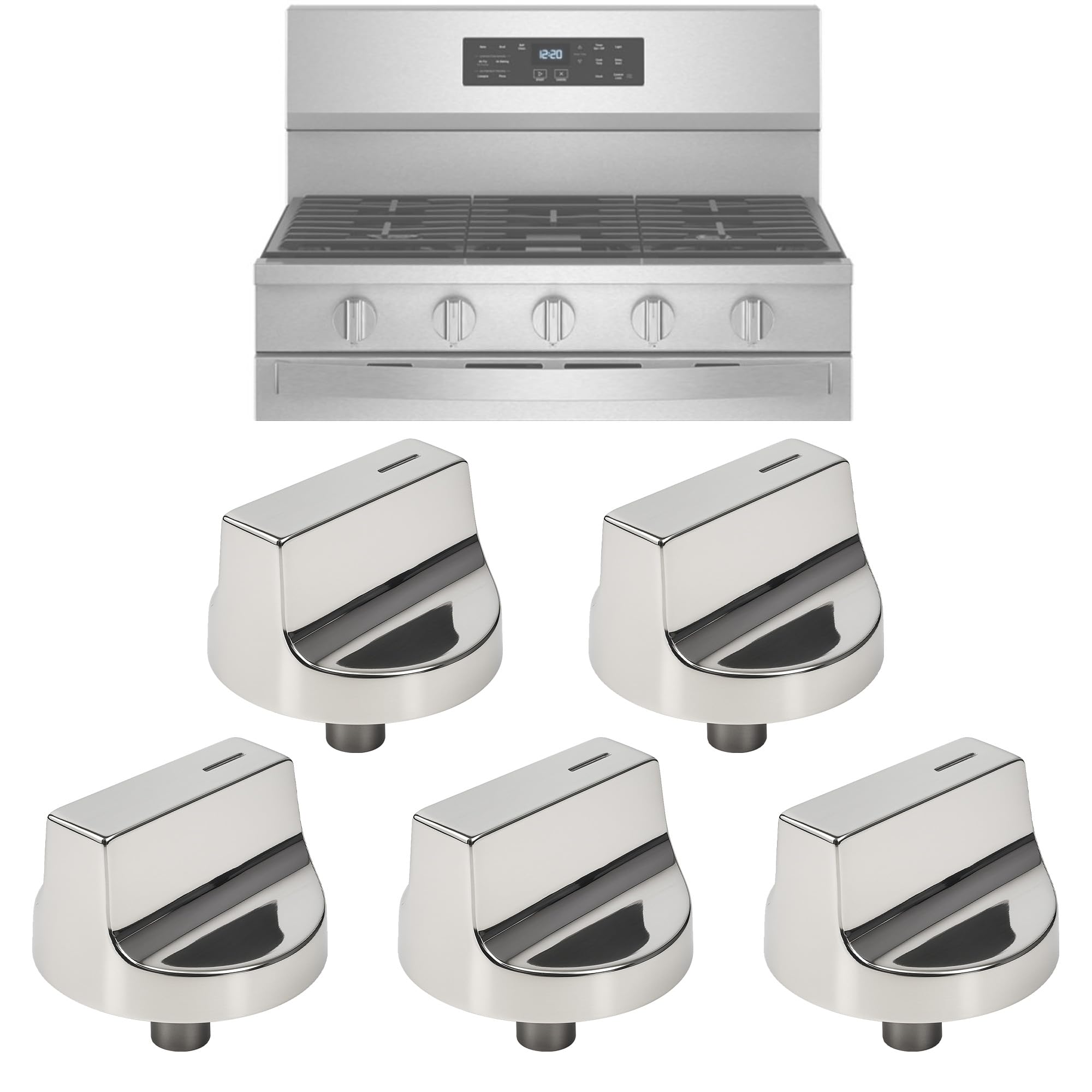 5Pack W11517334 Gas Range Stove Knobs Compatible with Whirlpool Gas Range