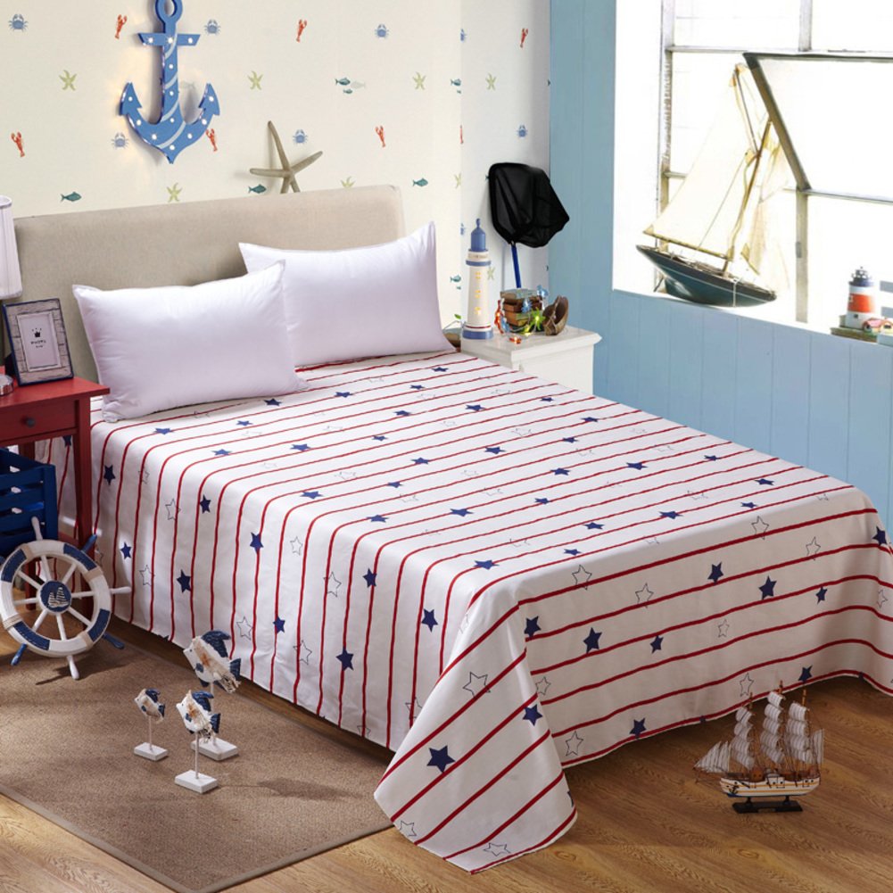 Drap plat en coton double 230x250cm lit deux places