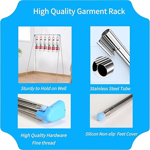 Miniatura 6 de Perchero portátil de viaje compacto de acero inoxidable plegable mini perchero de secado para viajes camping habitación de hotel lavandería disfraz
