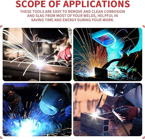 Miniatura 6 de Herramienta de eliminación de escoria de martillo astillado de soldadura de 28 onzas, martillo de soldaduracincelado, con construcción de acero