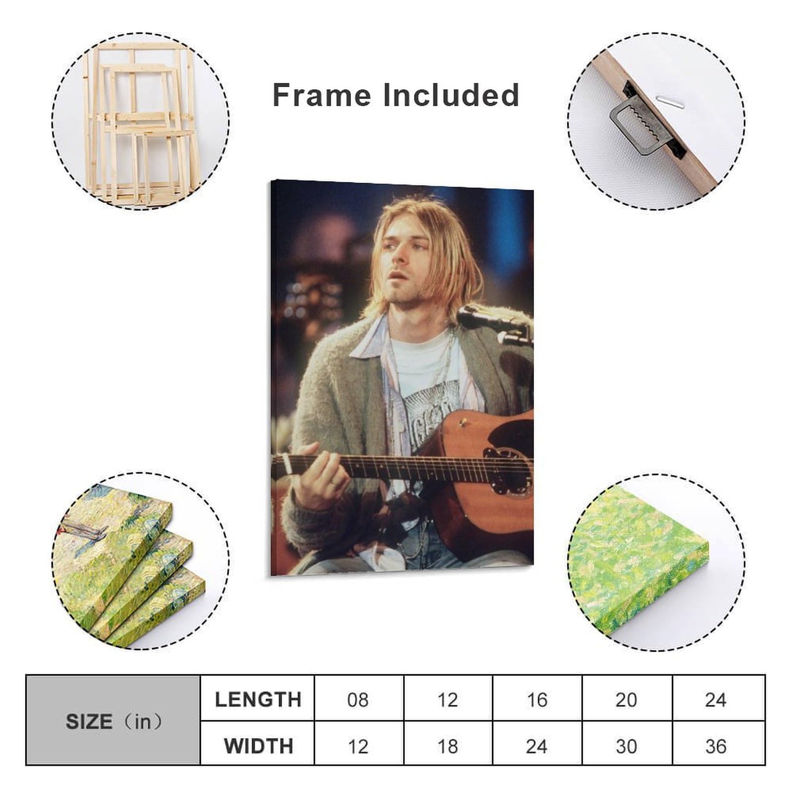 Amazon.co.jp: ニルヴァーナカートコバーン音楽ポスター絵画