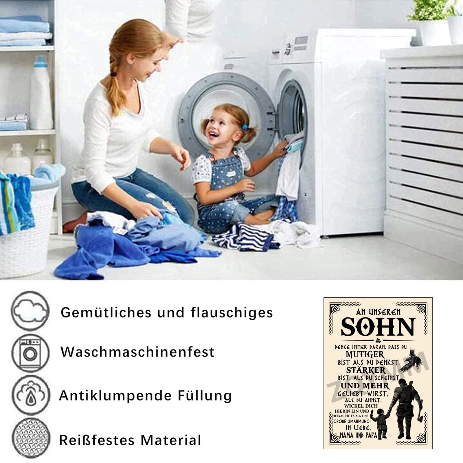 Personalisierte Flanell-Decke 'An Meine Tochter/Sohn' – 150x200 Cm, Superweich, Bedruckt, Für Sofa & Bett