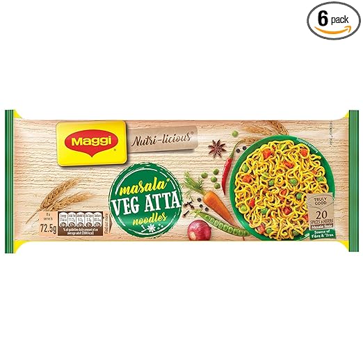Maggi Nutri-Licious Masala Veg Atta Instant Noodles - 435 grams Pouch
