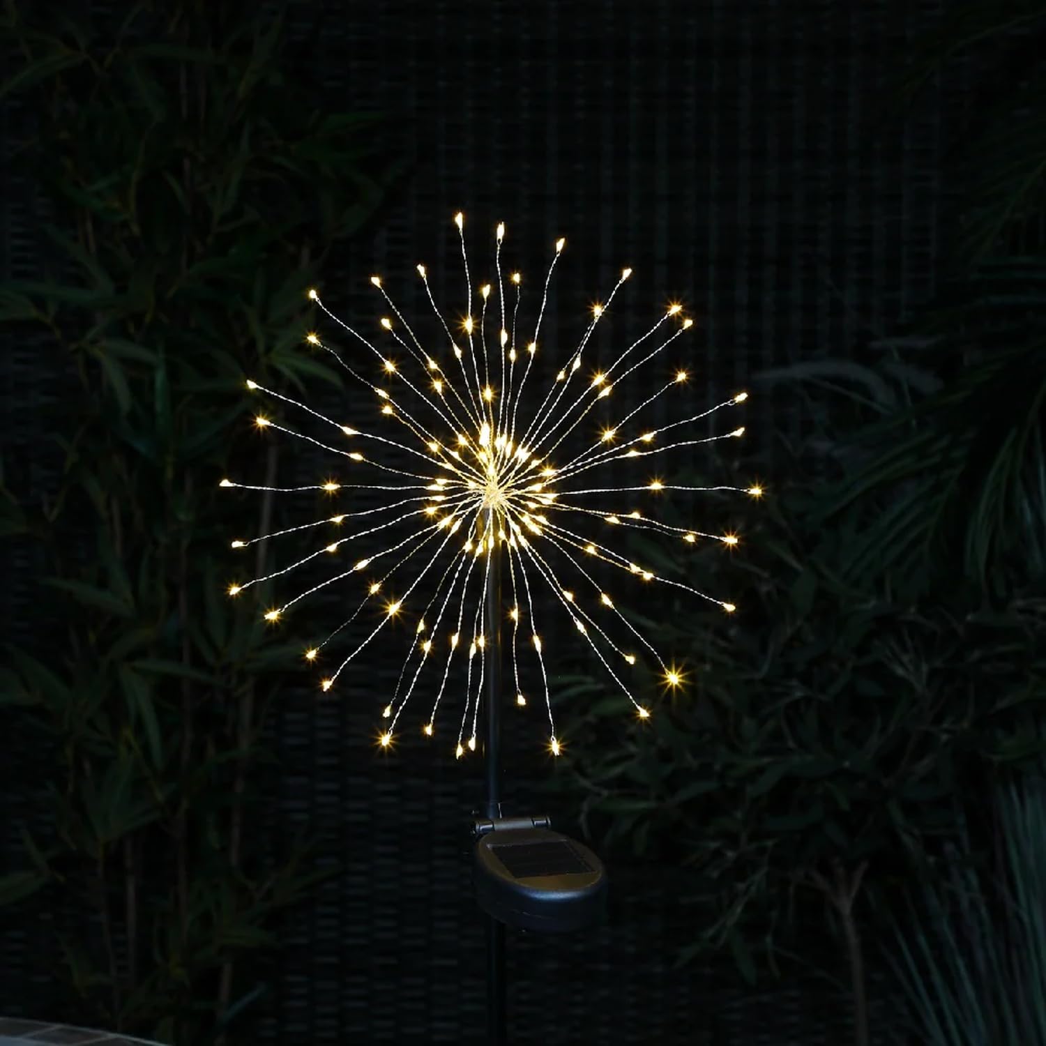 GIGAWATTS GW-508 120 LED Solar Firework Light with 2V Panel 8 Modes 600mAh Ni-MH Battery Starburst String Lamp for Party Decor Patio Pathway Lawn Yard (Pack of 1, Warm White)-picture-29