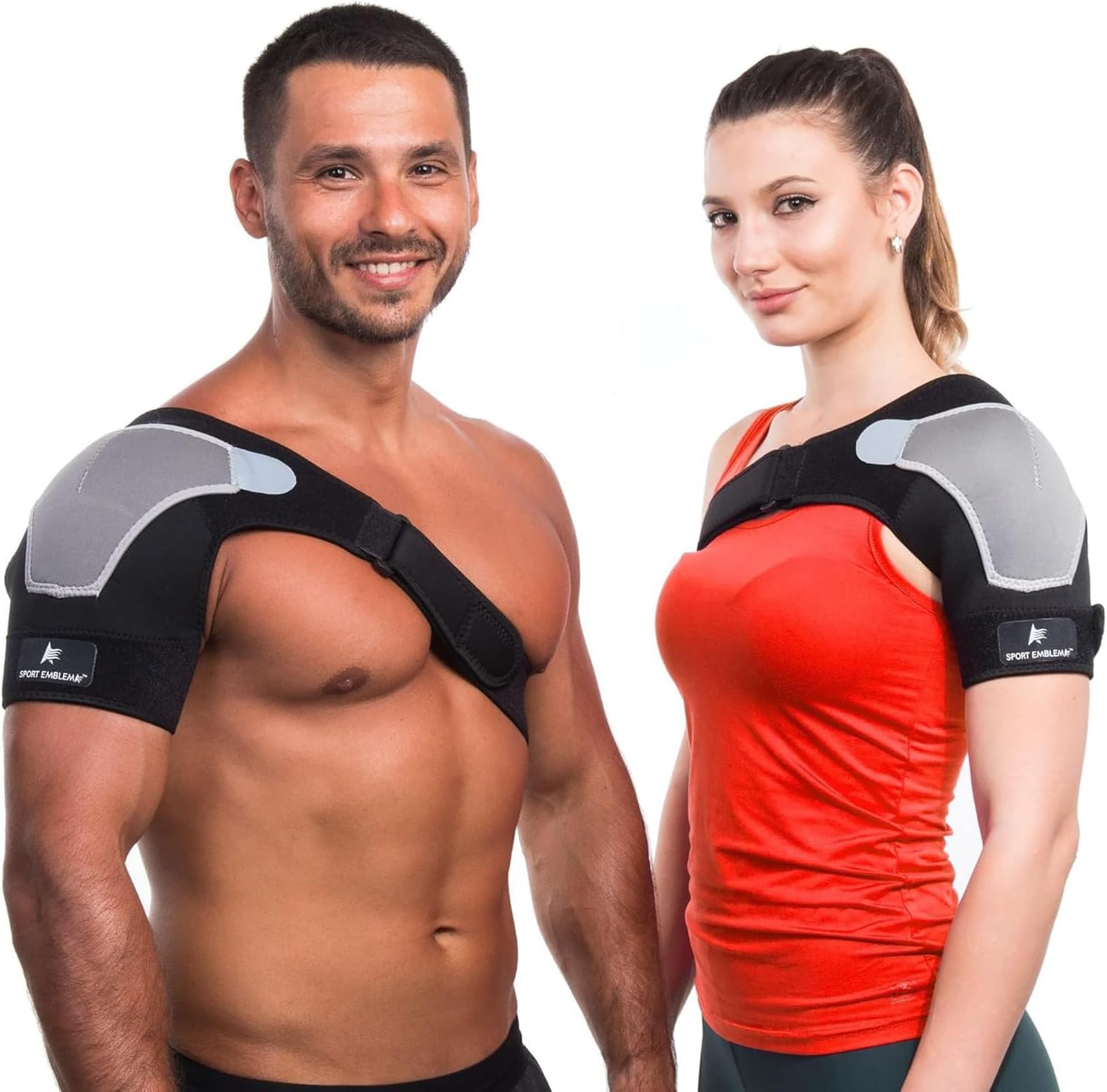Rotator Cuff Shoulder Brace for Pain Relief & Support - Adjustable Arm Sling Immobilizer for Torn Rotator Cuff, Shoulder Injury, Post-Surgery Recovery - Compression Support Sleeve for Men & Women (S-M)