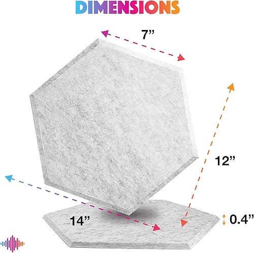 Miniatura 6 de Paquete de 18 paneles acústicos insonorizados, paneles de pared insonorizados de 14 x 12 x 0.4 pulgadas, paneles a prueba de sonido, decoración de