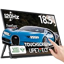 UPERFECT 18,5 Pollici 120Hz Touchscreen Monitor Portatile Full HD Secondo Monitor con Supporto Integrato USB C Mini HDMI per PC Laptop Xbo Switch, Display Mobile Corpo in Metallo, Compatibile con VESA
