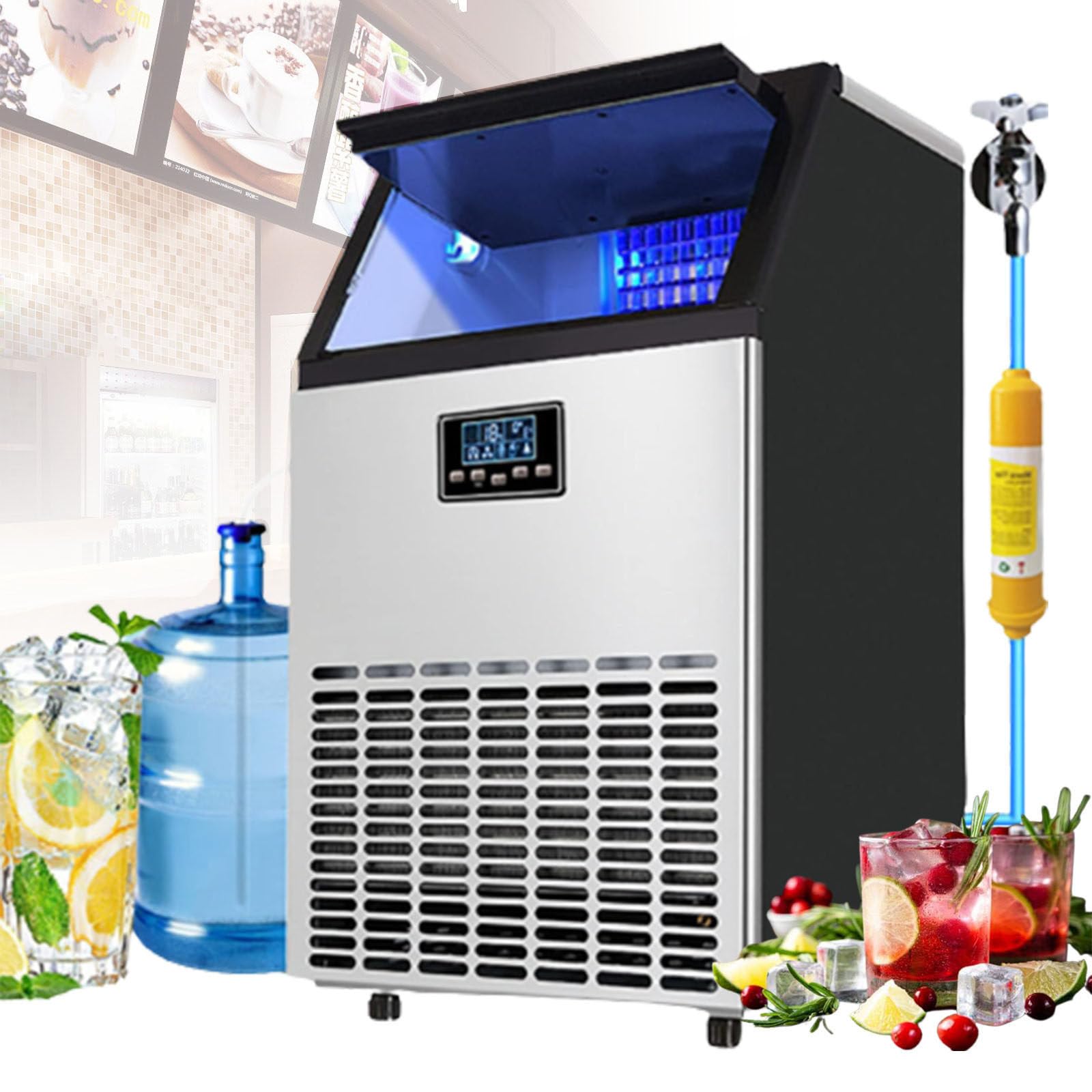 Machine à glaçons pour maison et bar production automatique 55kg par jour
