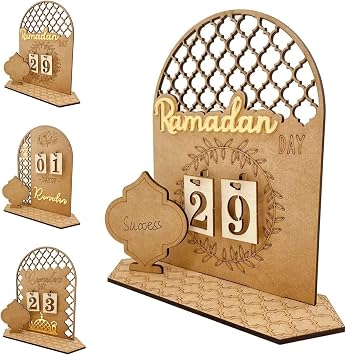AYGJKIE Ramadan Calendar Decoration Eid Mubarak Decoration 30 Days Until Eid DIY Ramadan 2023 Activities for Kids Countdown Calendar Ornament Prayer Ramadan Decoration Living Room Ramadan Kids Gifts