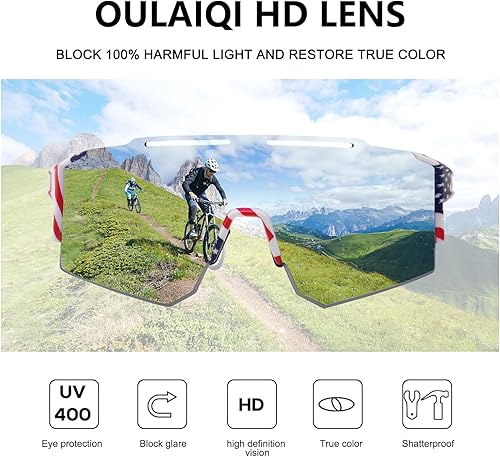 Miniatura 7 de Gafas de sol polarizadas para ciclismo hombres y mujeres con 1 lente o 3 lentes intercambiables gafas de béisbol
