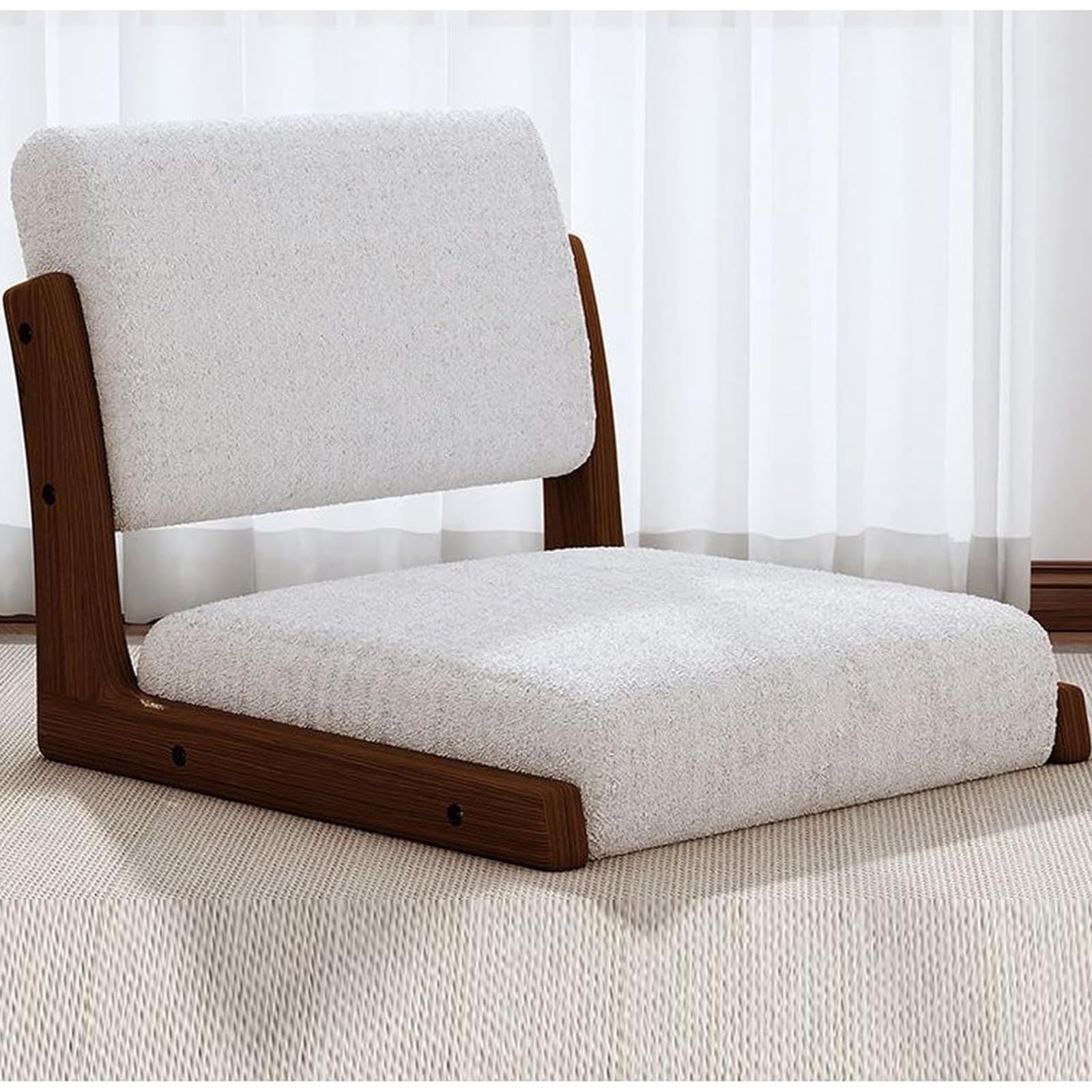 Chaise de sol moderne en bois avec coussin pour salon