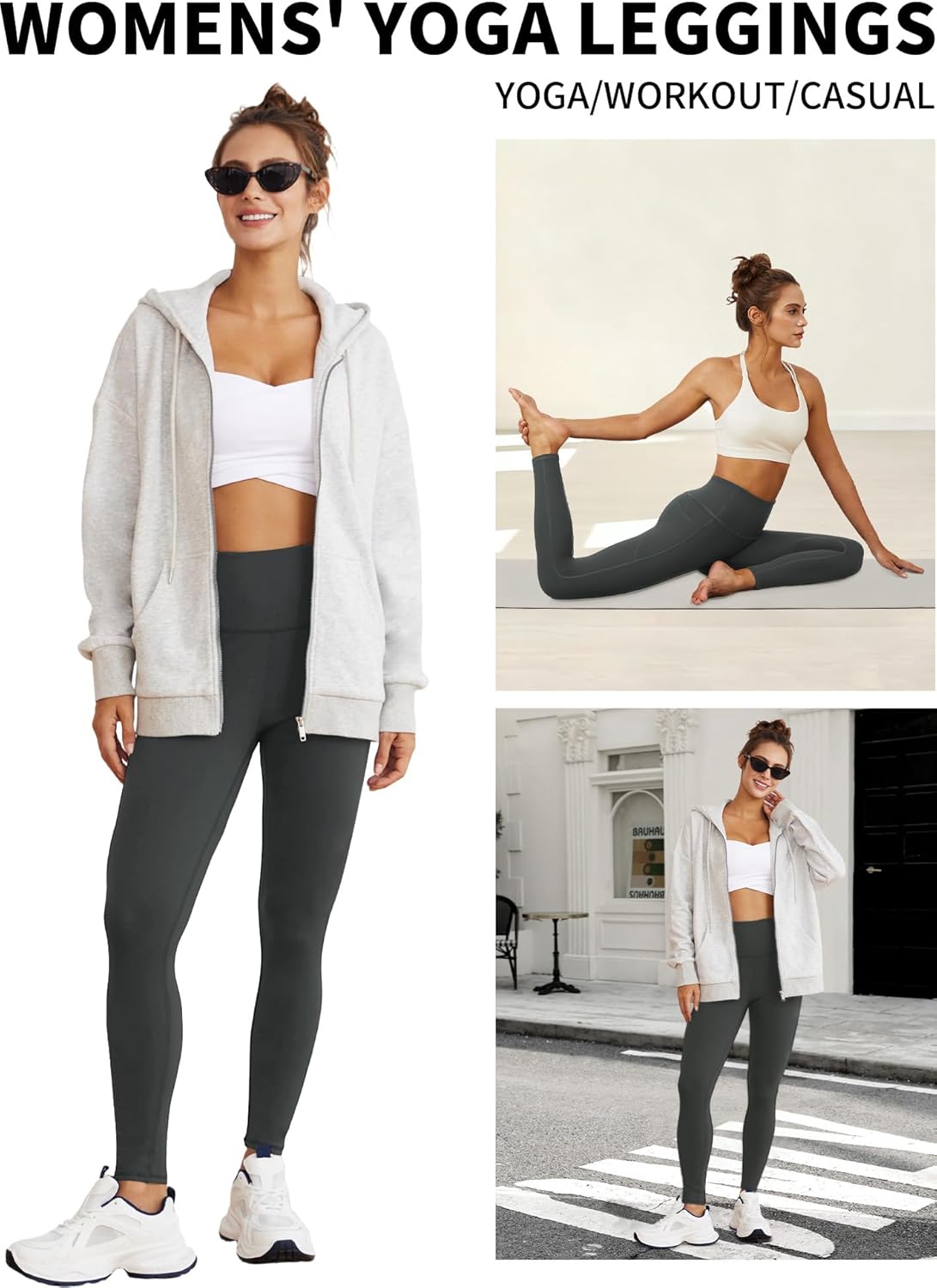 Yoga Leggings for Women with Pockets High Waisted Tummy Control Yoga Pants Soft Buttery Workout Leggings Gym - Image 5