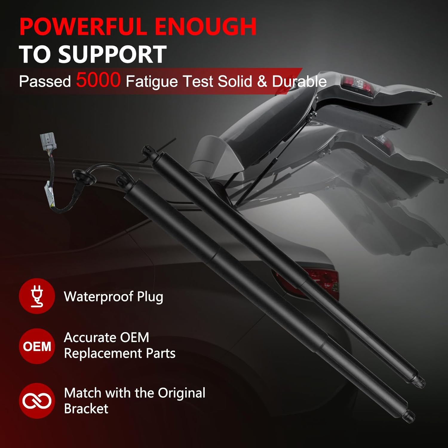 BB5Z-14B351-A Electric Tailgate Power Lift Support Shock Struts, Compatible with Ford Explorer 2011-2015, Rear BB5Z-78406A10-B Left and Right Trunk Liftgate Lift Support Strut