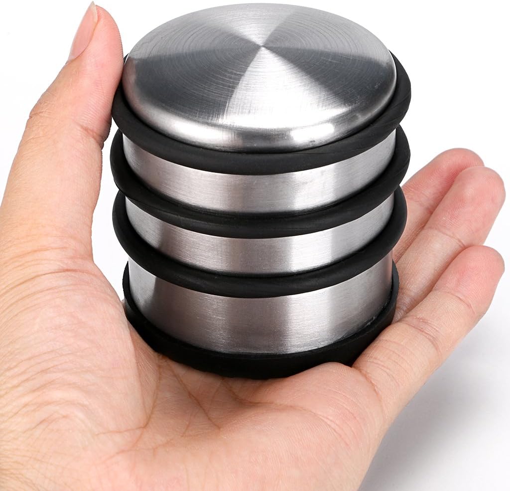 Sumnacon Heavy Duty Floor Door Stopper No Drill, Durability Stainless Steel Door Stops with Anti-Skid Rubber - Contemporary Decorative Safety Door Wedge for Home Office Commercial Industrial image 4