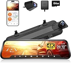 Sponsored Ad - WOLFBOX G930 10'' Rear View Mirror Camera with 5.8GHz WiFi, 4K Dash Cam Front and Rear with WDR, Touch Scre...