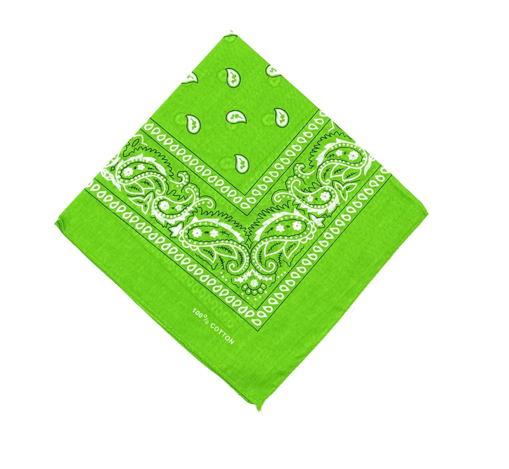 FASHION YOU WANT Scarves & Scarves Bandana Neckerchief Biker Scarf Headscarf Cotton Mouth Guard Pirate Scarf Ideal for Carnival Fancy Dress Carnival Costume, light green, One size