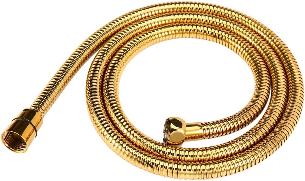 Shower Hose Gold Finish 60Inch Long Shower Head Hose Bathroom Toilet