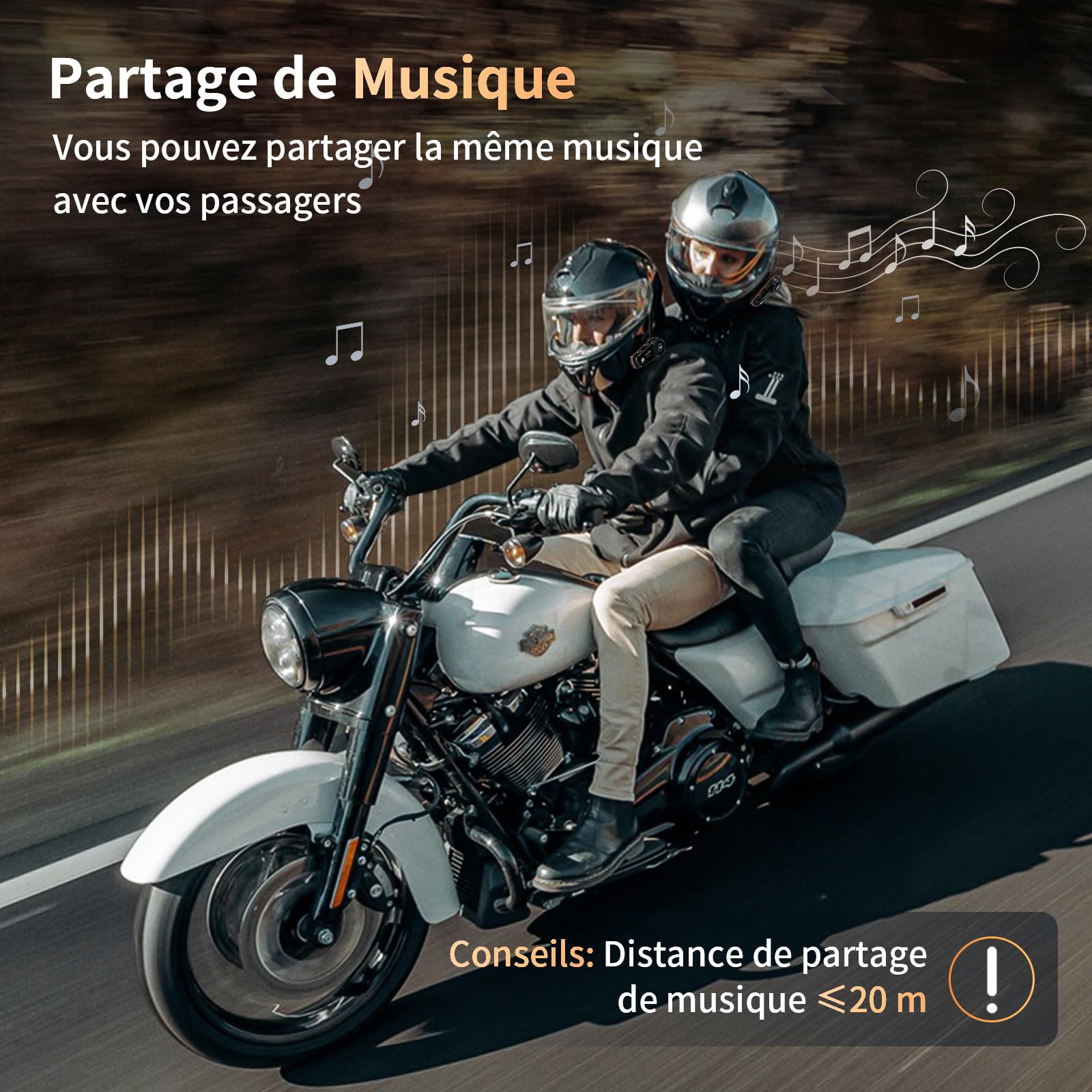Fodsports FX8 Pro Intercom Moto Bluetooth avec Système de Communication jusqu'à 10 Motards, Partage de Musique, Radio FM, Appairage Rapide, Annonce Vocale en 7 Langues et Pilotage Via Application