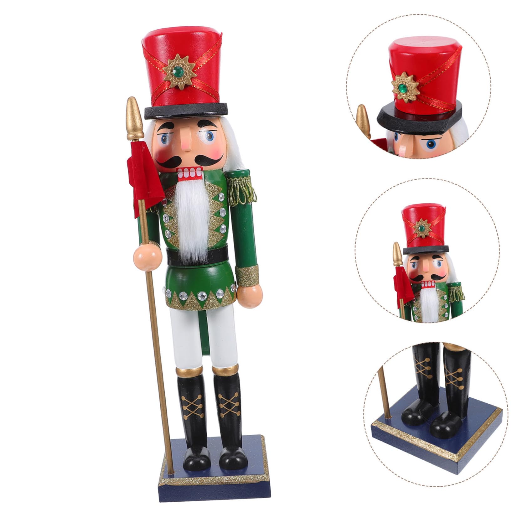 ULTECHNOVO Holz Nussknacker Soldat Figur Kleine Traditionelle Weihnachts Dekoration Handgefertigt aus Edlem Material für Schreibtisch und Regal