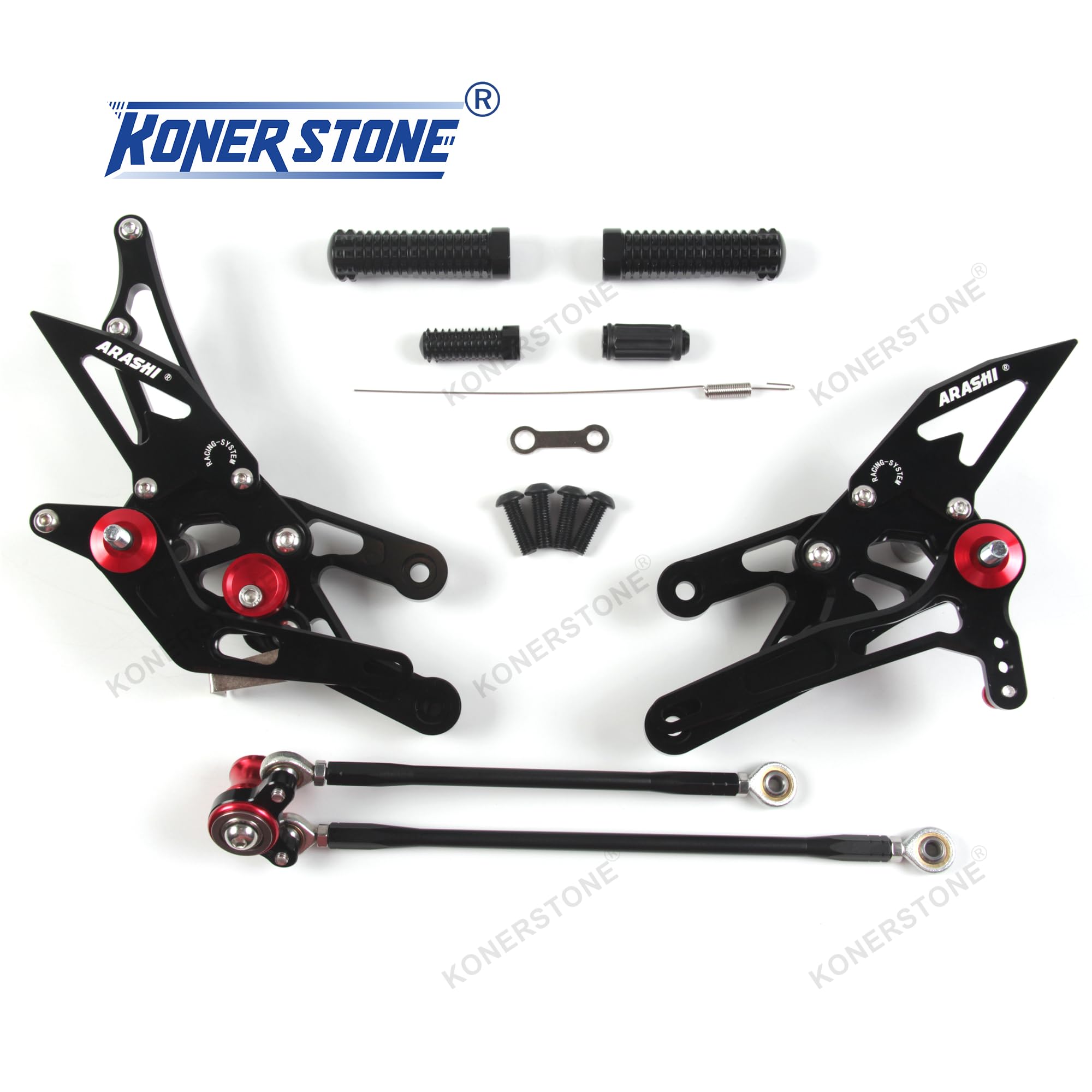(Version2.0) Einstellbare Fußrasten für CBR1000RR 2004-2007/CBR600RR 2006 2003-2005 Rückradsätze Zahnradsätze Zubehör CBR 1000 RR CBR 600 RR CBR 1000RR 600RR Schwarz