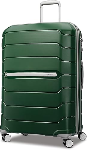 Samsonite - Equipaje ligero y suave de la colección Ascella 3.0, con ruedas giratorias, Verde Pino, Grande de 28 pulgadas, a cuadros