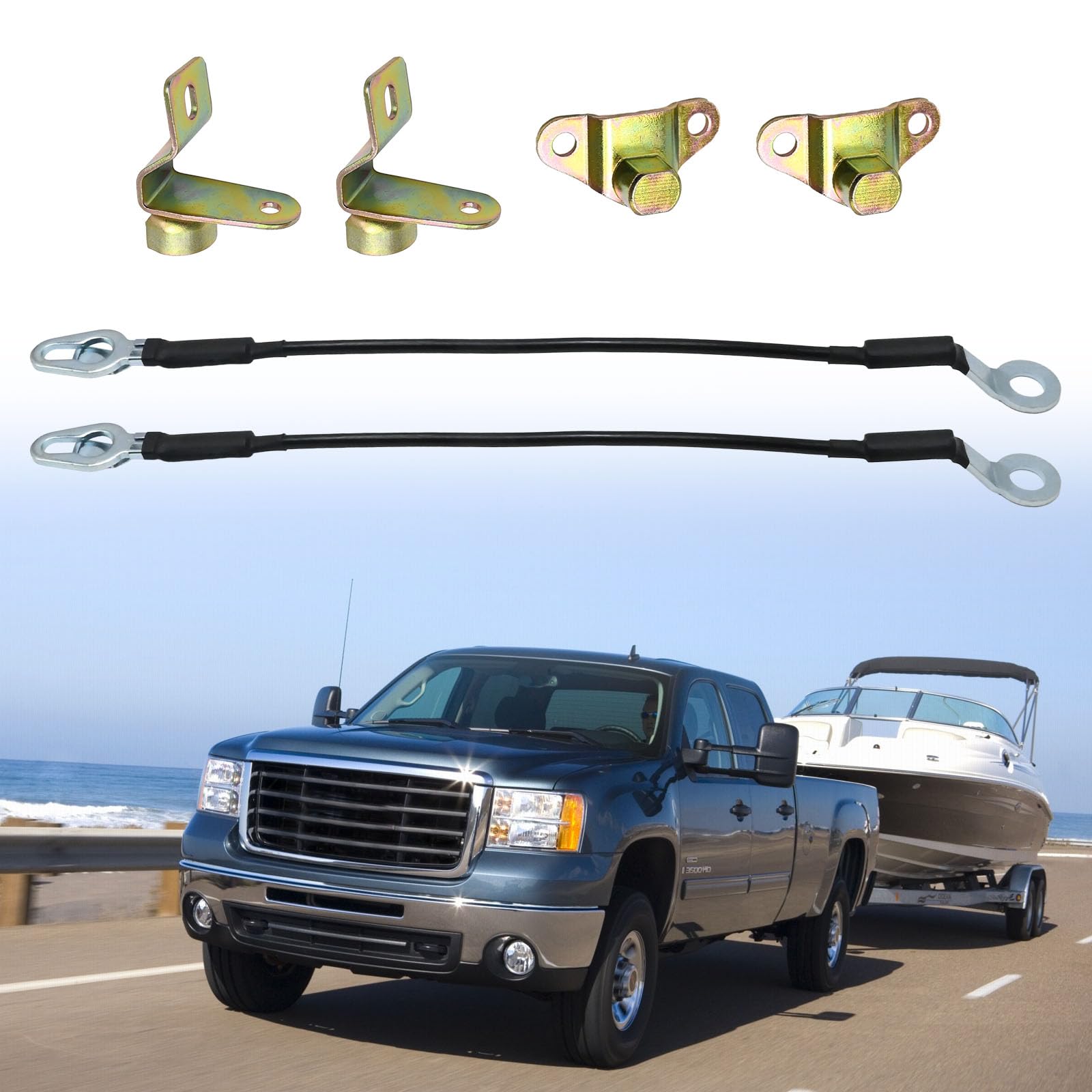 Tailgate Hinges And Cables Repair Kit Set For Chevrolet Silverado GMC Sierra New - View #7