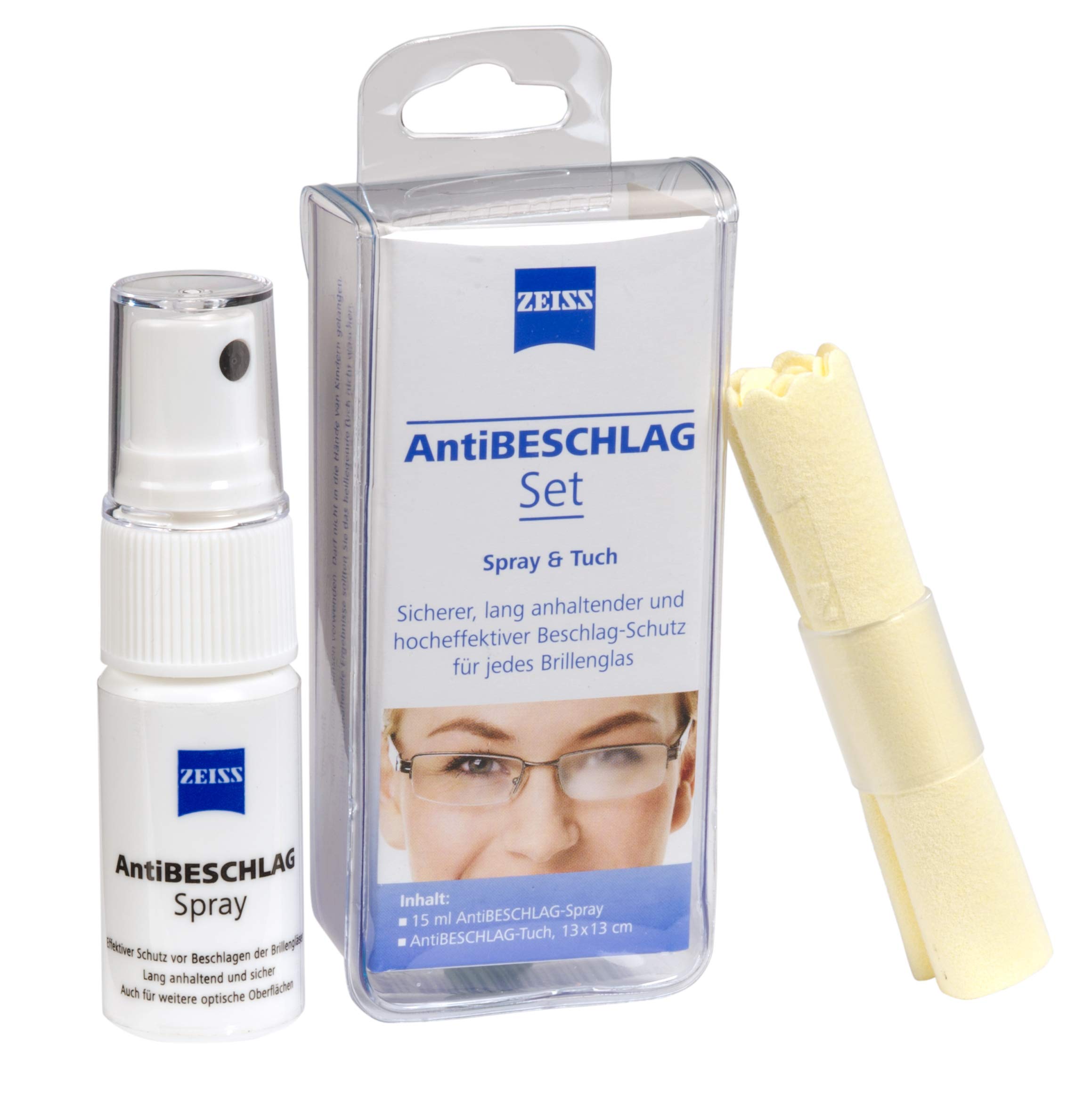 Spray Anti-appannamento ZEISS 15 Ml – Protezione Fino A 72 Ore, Con Panno In Microfibra Per Occhiali E Visiere