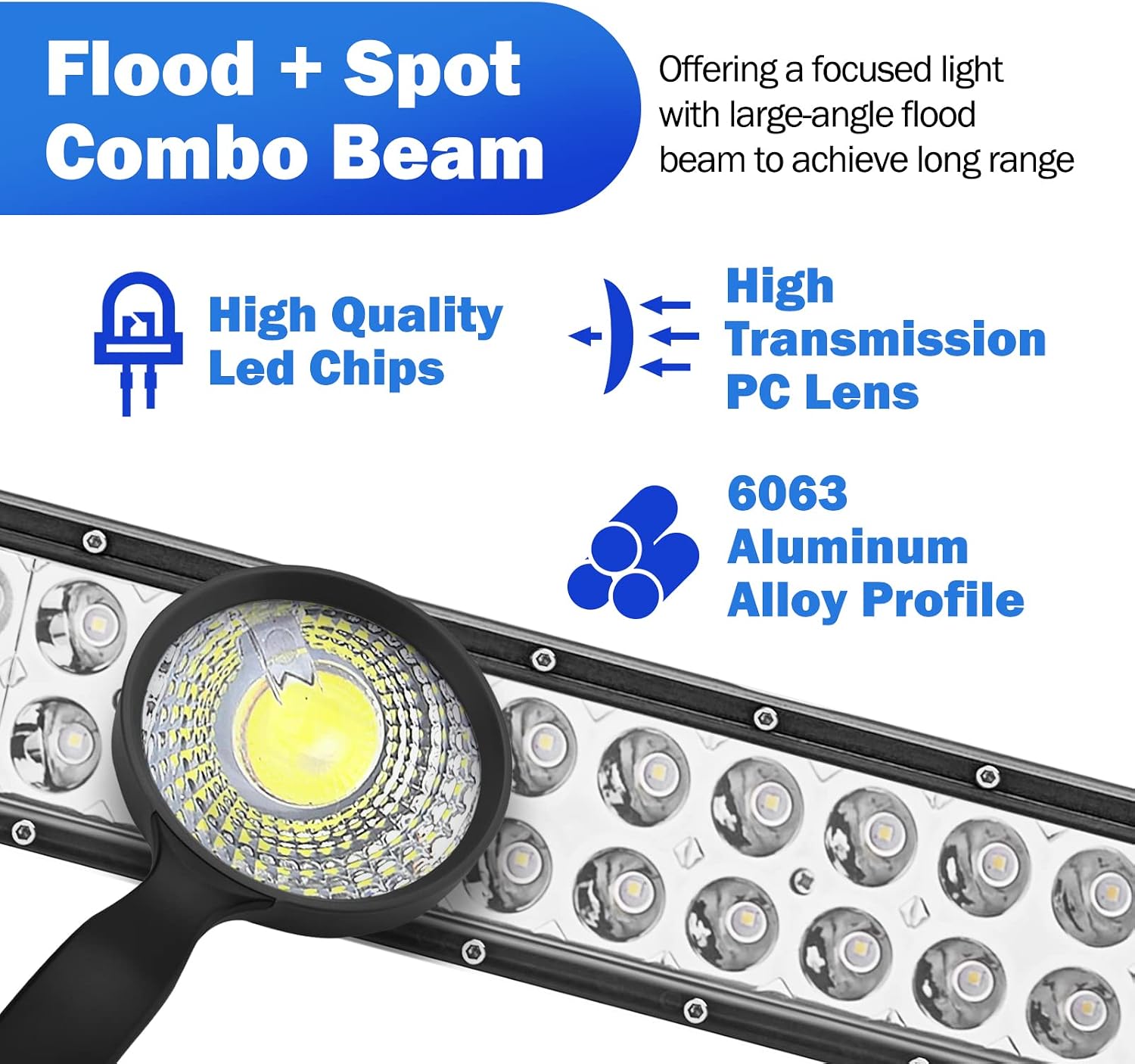 WeiSen 32" Straight LED Light Bar & Hidden Bumper Tow Hook Mounting Brackets Kit Compatible with 2010-2019 Dodge RAM 2500 3500 4500 4th Gen w/Wiring Harness