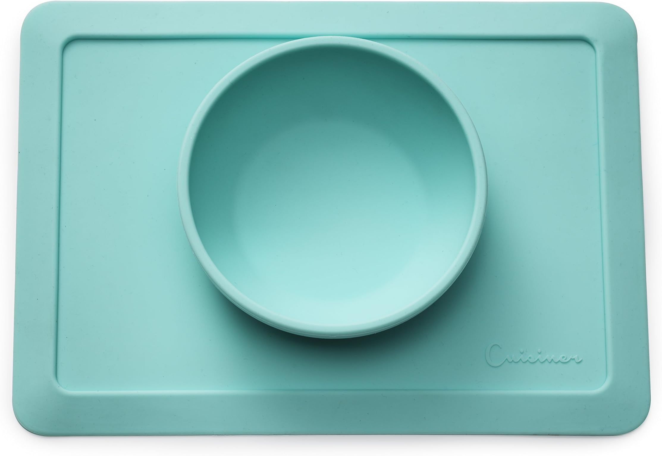 Mini Silicone Placemat Bowl 10.2”x7.5”x1.75” - Upgraded Edges - Top Baby/ Toddler Placemat, Fits IKEA Antilop & Most Highchair Trays- BPA Free Kids/ Pets Placemat -Perfect Gift Idea