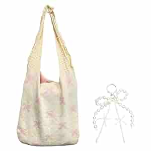 Borsa a tracolla versatile da donna lavorata all'uncinetto
