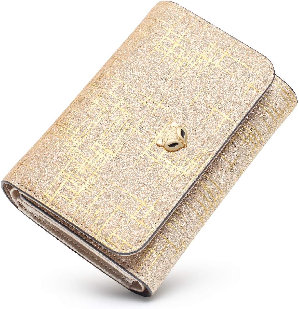 Small Leather Trifold Wallets for Women, Glett Materials Gift Box