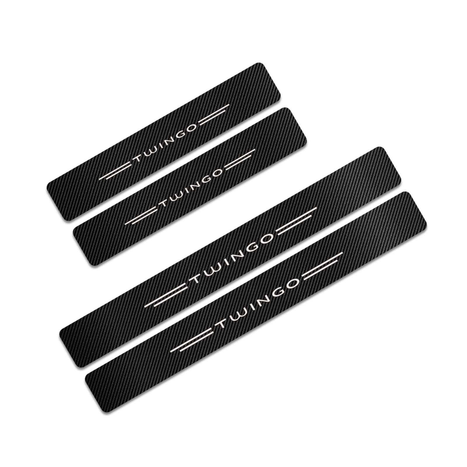 Symilov Twingo 4Pcs Car Door Sill Scuff Plate Cover Sticker For Ren-Ault Styling Accessories, Carbon Fiber Kick Plates Welcome Pedal Protector Strips Auto Threshold Non-Slip Entry Guard Trim,
