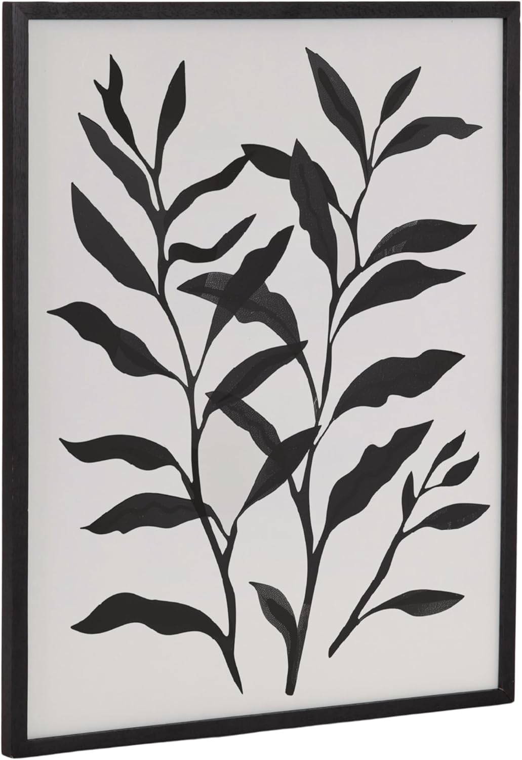 Kate and Laurel Modern Botanical Matisse Inspired Silhouette Framed Wall Art by The Creative Bunch Studio, 12x16 Gold, Black and White Floral Art for Wall
