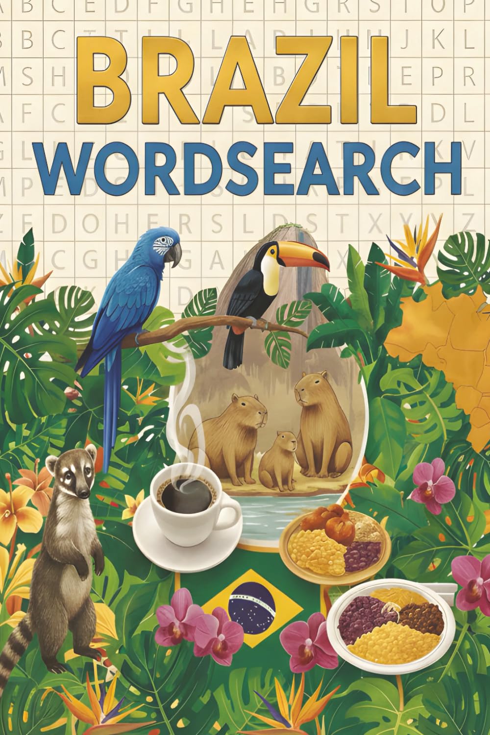 Brazil Word Search: 50+ Word Search Puzzles with Easy to Read Print about Brazil, Places, People, Events, and More | 6x9 inches, 110 ... Gift for Vacations, Holidays, and Free Time