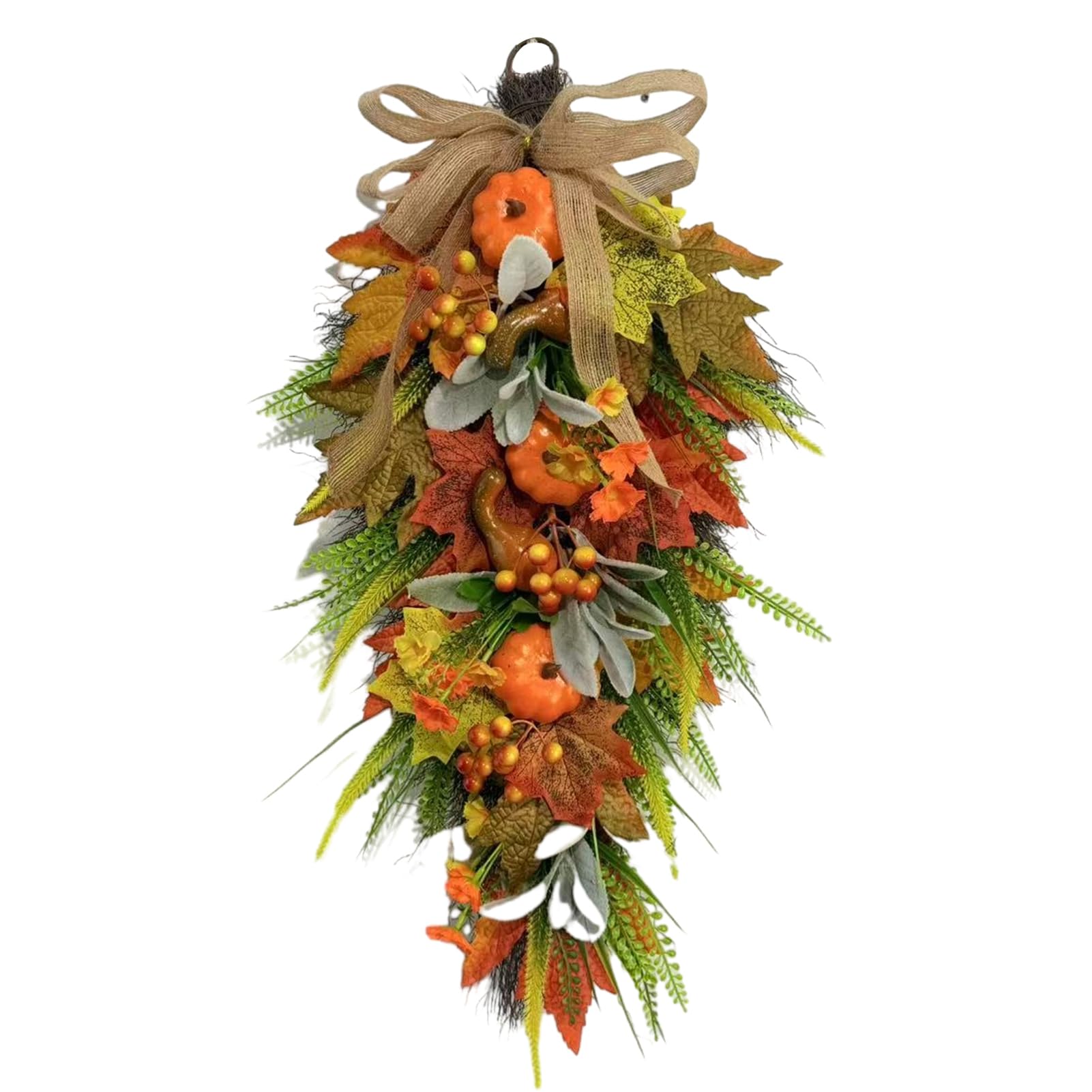 Pasisuu Autumn Teardrop Swag, Harvest Sunflower Door Decor 58cm