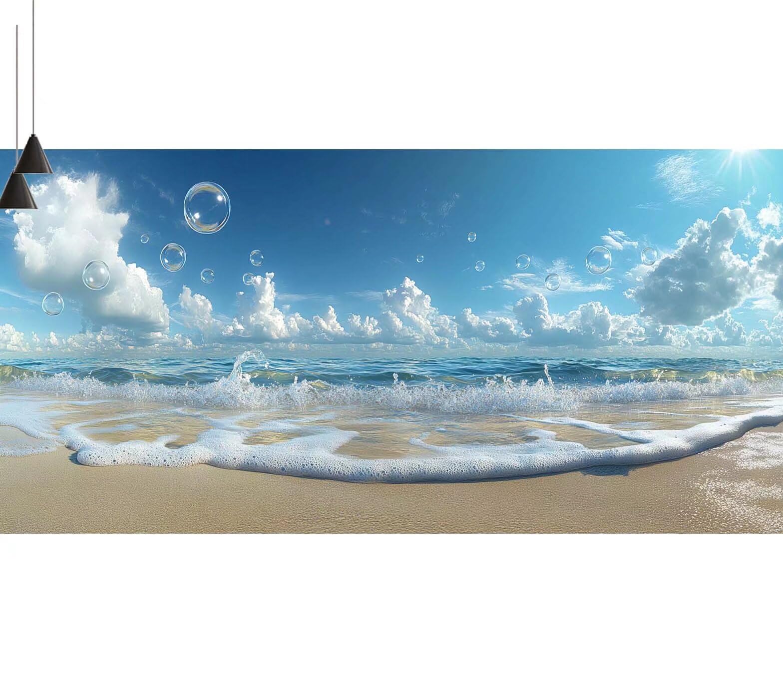 Dipingere con i Numeri per Adulti Bambini, Paint by Numbers con Pennelli Pittura a Pigmento Acrilico, Fai Da Te pittura di Numeri Kit Decora la casa Regalo (Senza Cornice)- Mare,Nuvole 70x210cm V-668