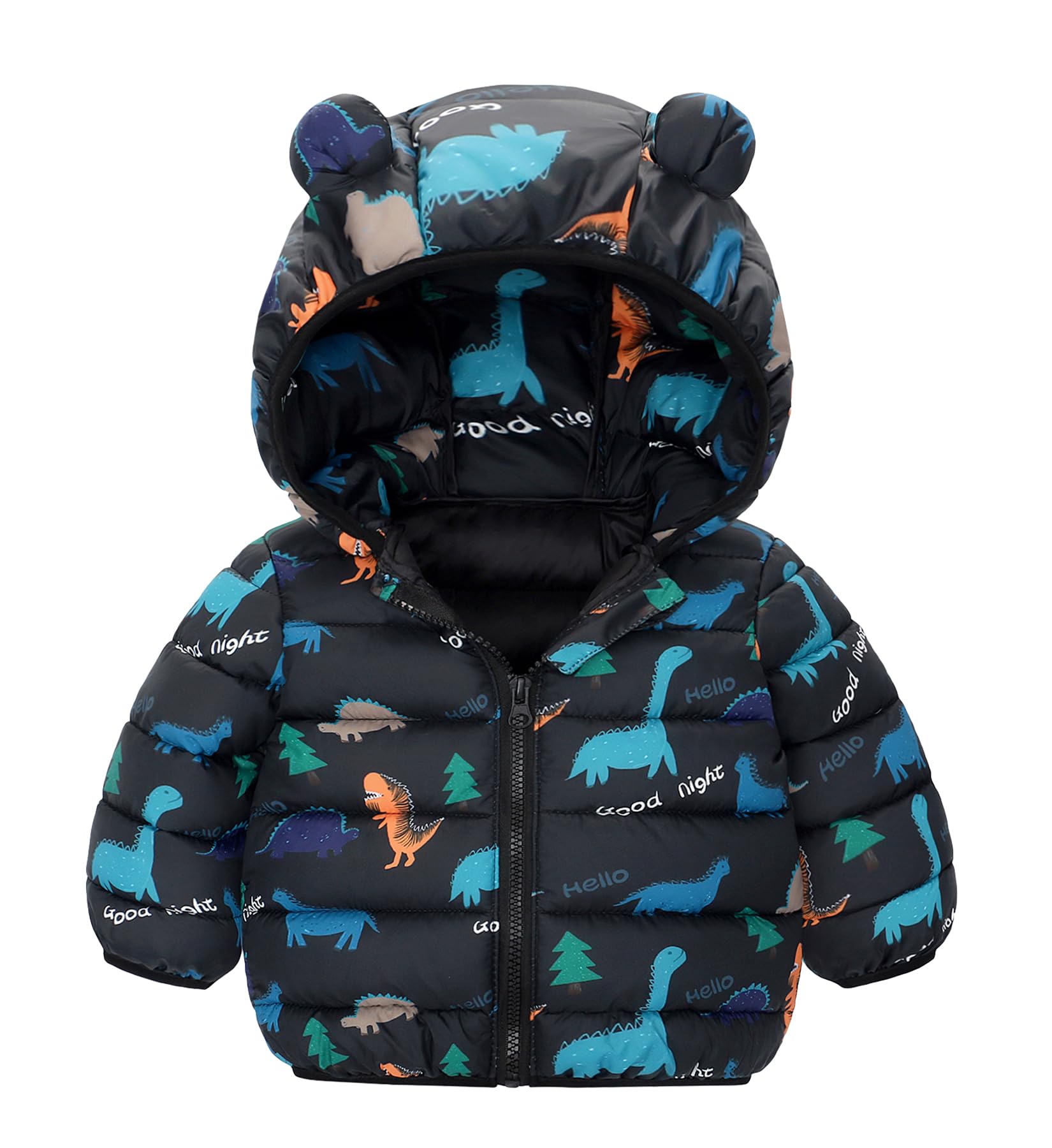 Happy Cherry Cappotto Piumino Bambino Bambina Giubbotto Invernale con Cappuccio Antivento Bimba Bimbo Giacca Inverno Leggero Caldo Stampato Carino 6 Mesi - 4 Anni