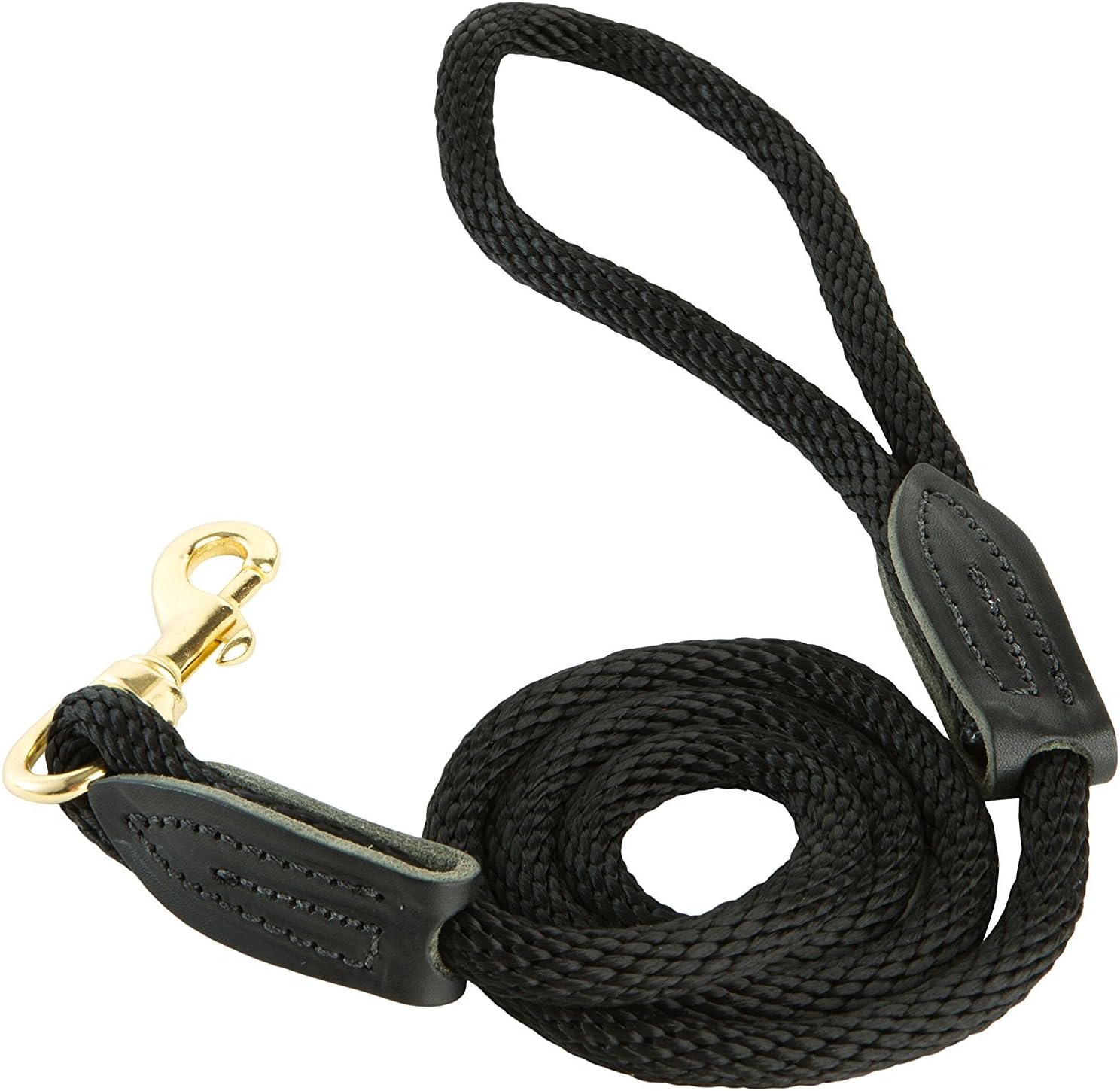 British Rope Lead with Brass Snap for Dogs, 6ft, Black, Comfortable and Durable Traditional Rope Lead with Brass Hardware for Walking and Everyday Use, Made in USA