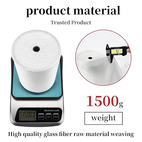 Miniatura 5 de NEZUIBAN Cinta de tela de fibra de vidrio 6 onzas tela de fibra de vidrio de tejido liso E para techos barcos reparación y refuerzo marino