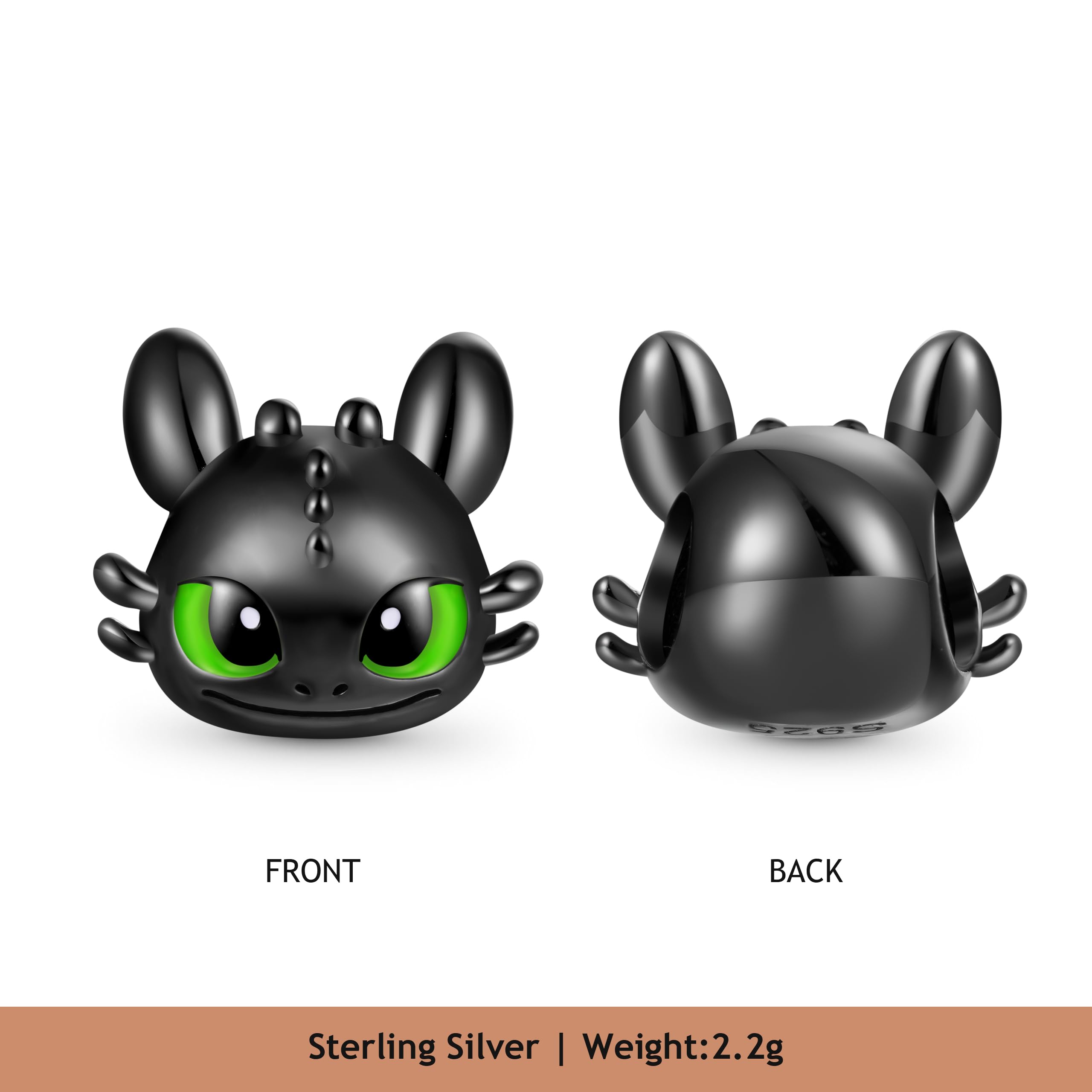 GNOCE Comment Dresser Votre Dragon Édenté Noir Dragon Charm Pendentif En Argent Sterling S925 Pour Bracelet Collier Bijoux Cadeau Pour Femme Et Homme