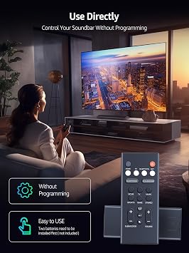 Replacement YAS-209 YAS-109 Soundbar Remote Control for Yamaha Sound Bar, Compatible with Yamaha Audio Soundbar ATS-2090 ATS-1090 ATS1080 ATS-1080 YAS1080 YAS-1080 YAS-209BL VAF7640