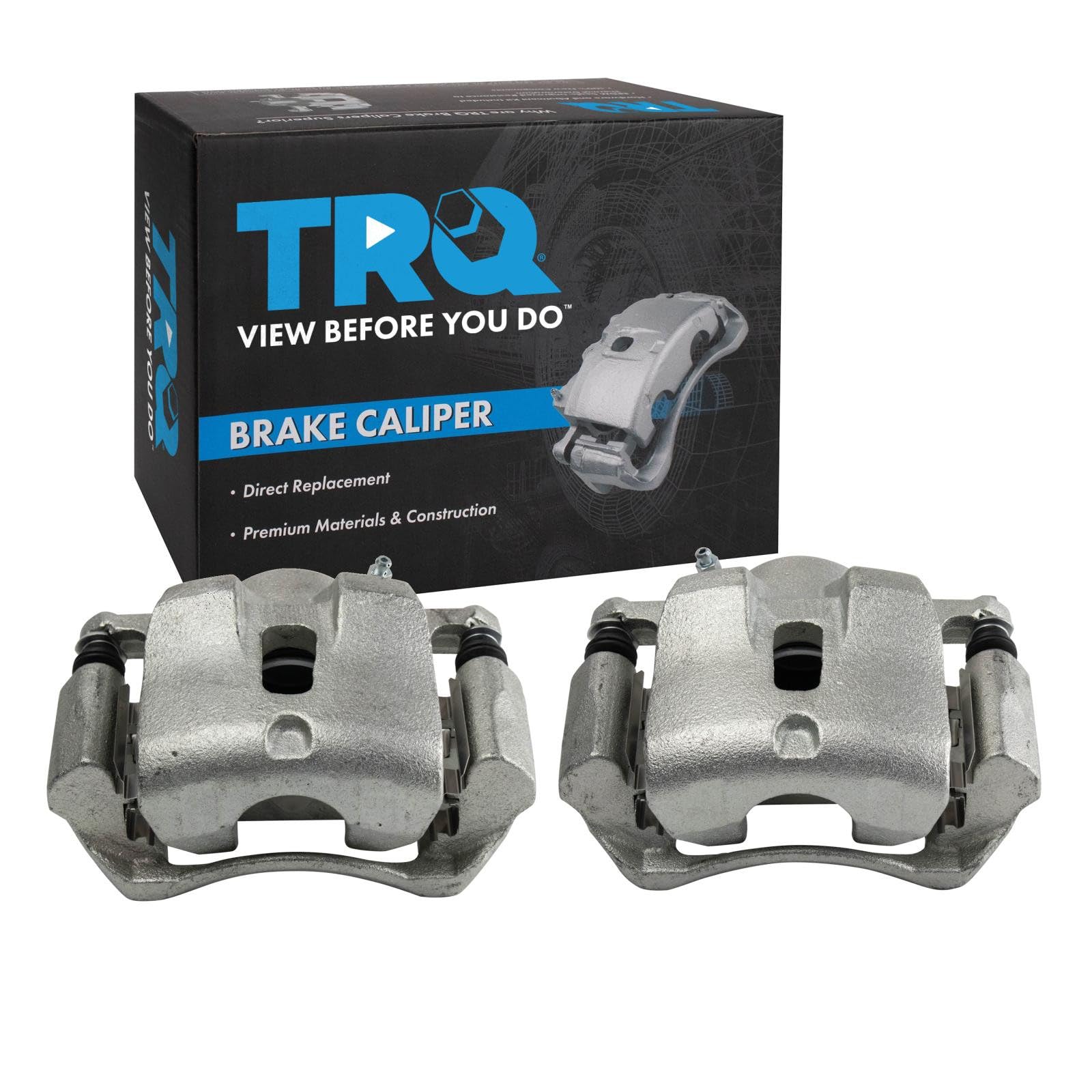 TRQ Front Driver and Passenger Side Brake Caliper Set Caliper Brackets Hardware Compatible with 03-08 Honda Pilot
