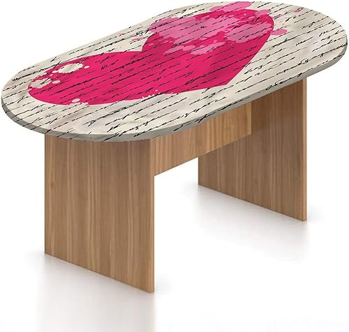 Mantel ovalado ajustable de poliéster elástico, con frase de amor y escritura a mano, se adapta a mesas ovaladas de hasta 36 x 48 pulgadas,