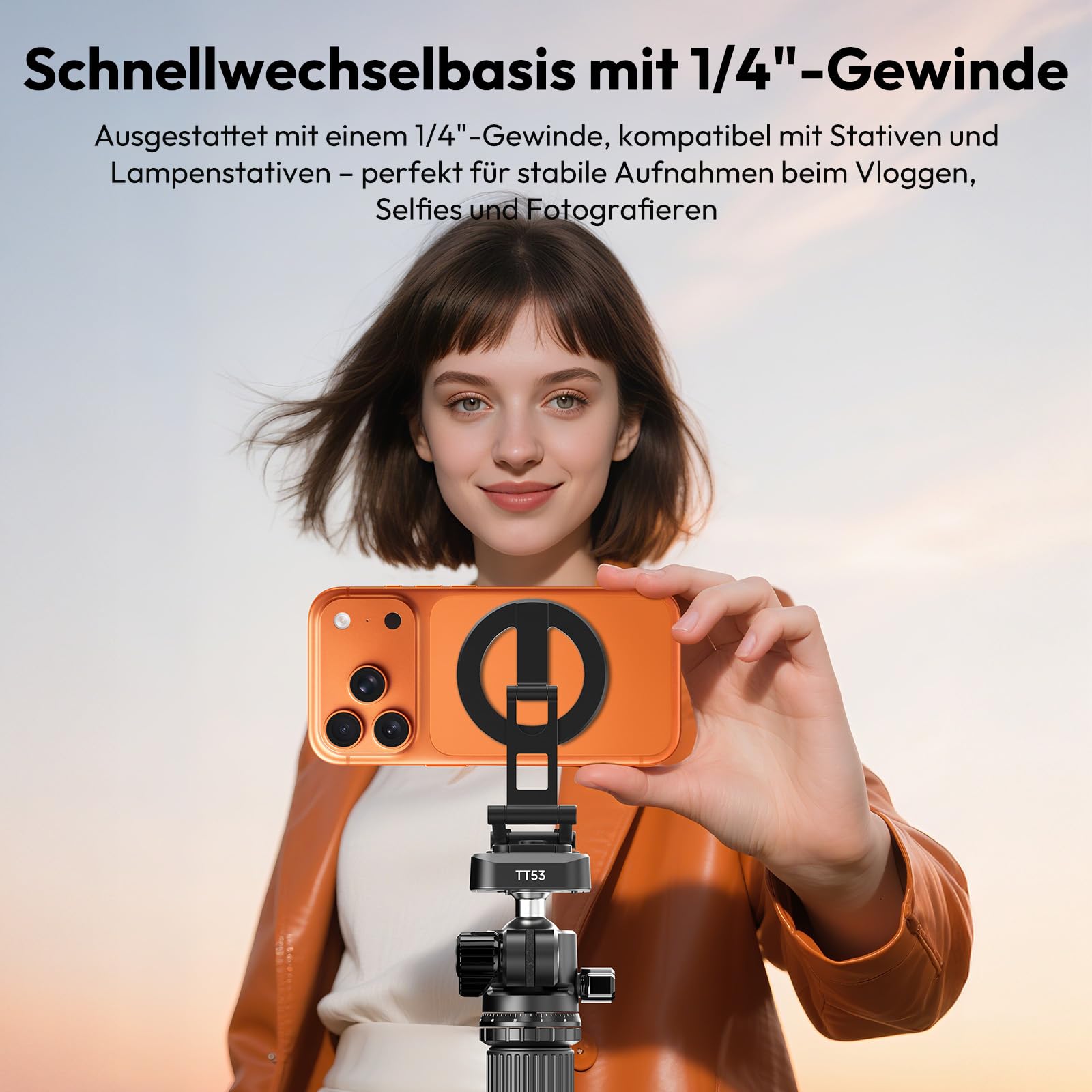ULANZI SK29 Mini Magnetisches Handy Stativ, Aluminium Tripod Smartphone für MagSafe, Verstecktem Haken, 360° Drehbar, Faltbarer Selfie Stick Handyhalterung Stativ für iPhone 17/16/15/14/13/12 | Aluminium-Handy-Ständer mit 0,6 cm Arca-UK-Basis, verstellbar