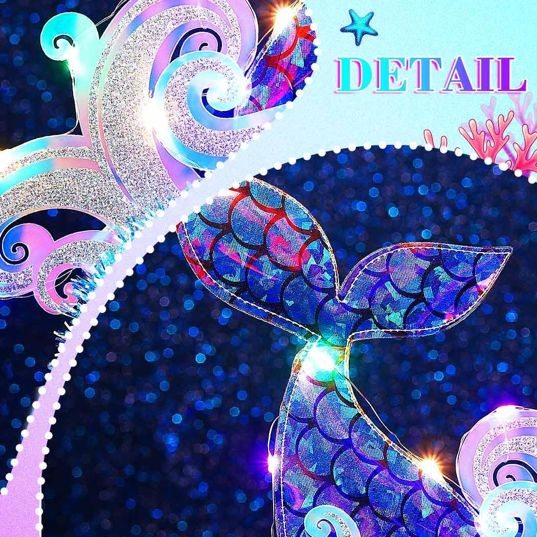 Mermaid Headpiece Costume Starfish Headband Light Up Hair for Women - Image 5