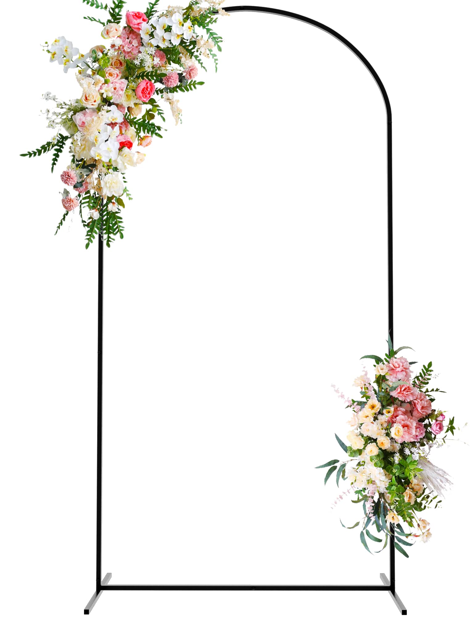 (Similar to Stock Item) Wokceer Wedding Arch Backdrop Stand, 7.2 FT Square Black Metal Arch Backdrop for Wedding Ceremony Photo Booth, Outdoor Indoor Birthday Party, Garden Floral Balloon Arch Decoration