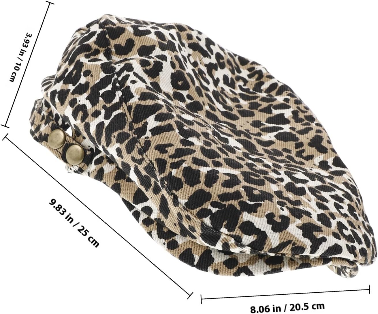 Leopard Print Adjustable Beret Painter Hat for Women, Corduroy Newsboy Cap for Spring Autumn, Japanese Style Artist Flat Cap for Party and Daily Wear