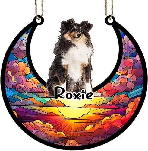 Vista 207 de LOVELYPOD Adorno de Navidad personalizado de perro pastor alemán, atrapasoles conmemorativo, adorno de Navidad de pastor alemán con nombre, pérdida