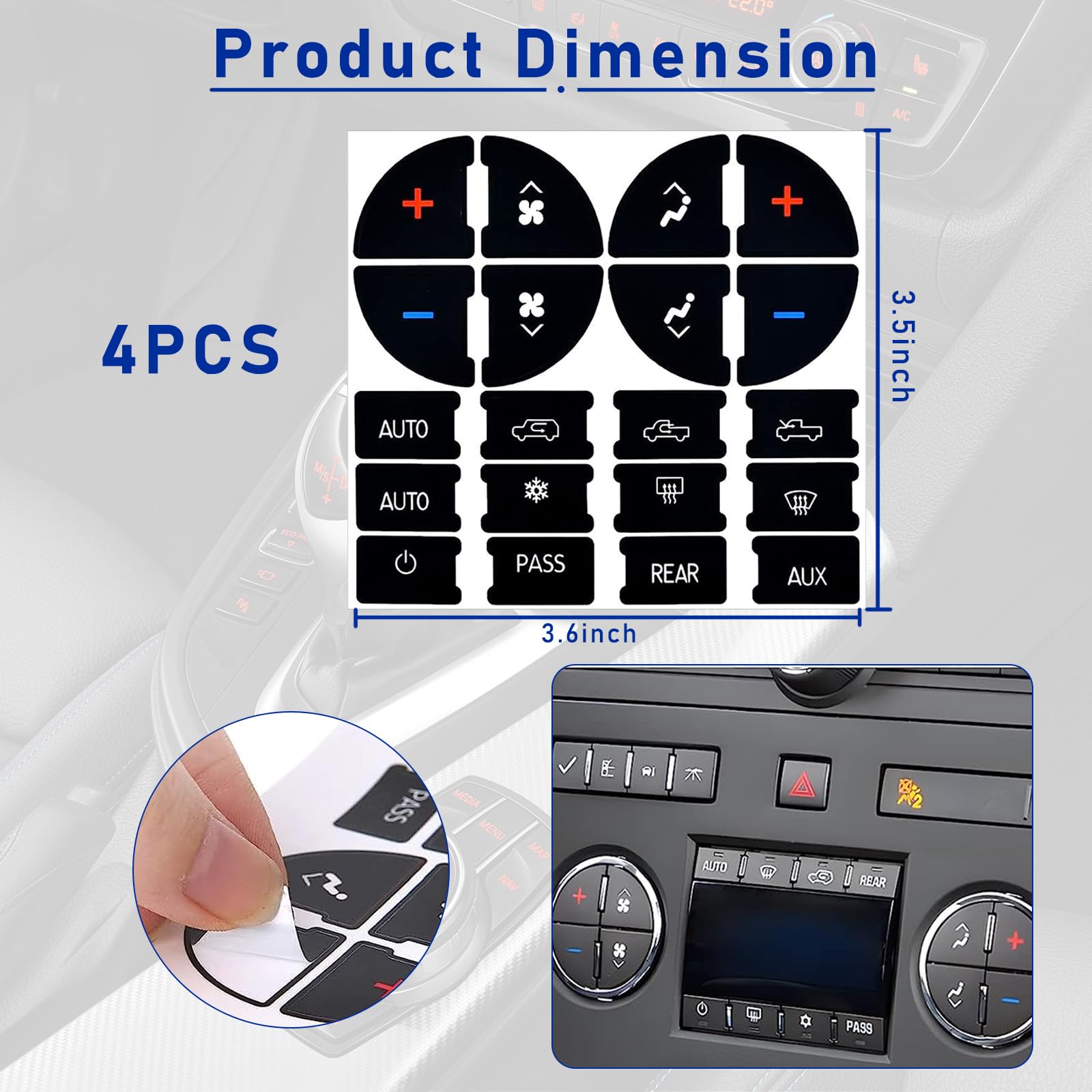 Porsche 911 Climate Control Stickers Matt Black Climate Control Button ...